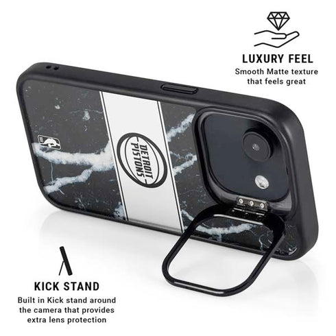 NBA Detroit Pistons Marble iPhone 16e Kickstand Case