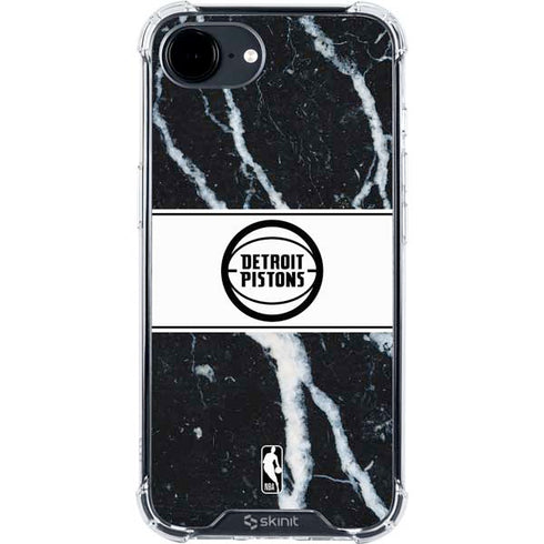 NBA Detroit Pistons Marble iPhone 16e Clear Case