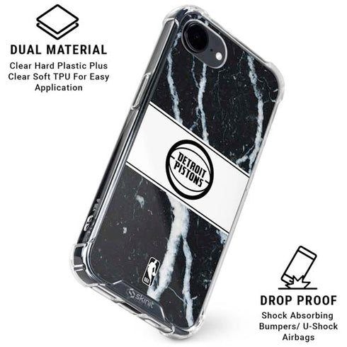 NBA Detroit Pistons Marble iPhone 16e Clear Case