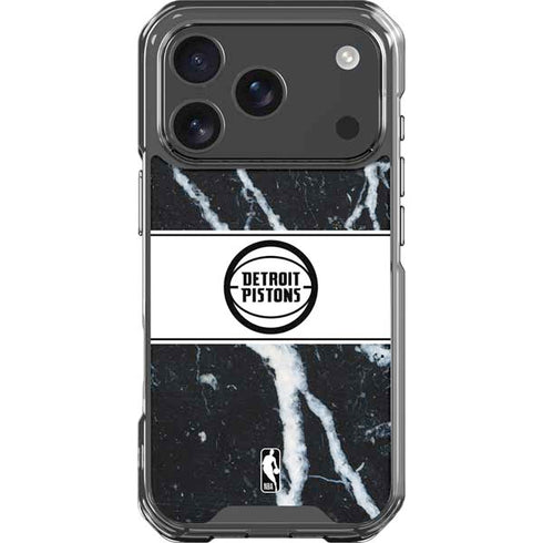 NBA Detroit Pistons Marble iPhone 18 Pro Clear Case