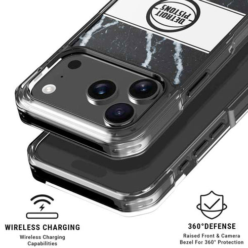 NBA Detroit Pistons Marble iPhone 18 Pro Clear Case
