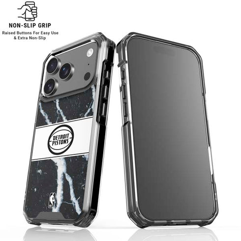 NBA Detroit Pistons Marble iPhone 18 Pro Clear Case
