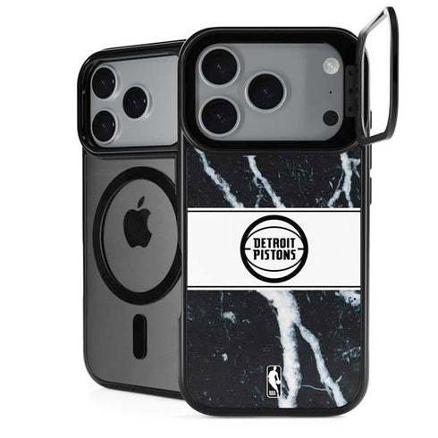 NBA Detroit Pistons Marble iPhone 18 Pro Kickstand Case