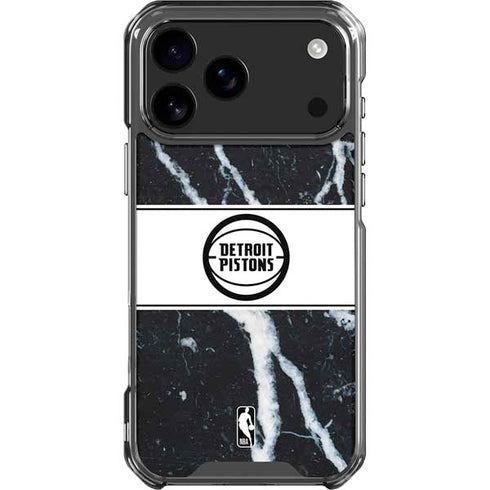 NBA Detroit Pistons Marble iPhone 18 Pro Max Clear Case