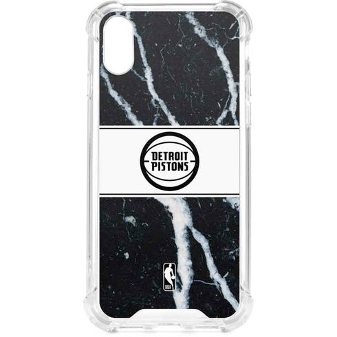 NBA Detroit Pistons Marble iPhone XS Clear Case