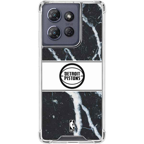 NBA Detroit Pistons Marble Moto G 5G (2025) Clear Case