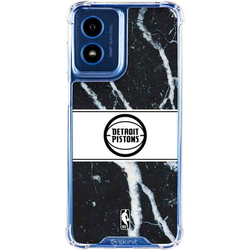 NBA Detroit Pistons Marble Moto G 5G (2024) Clear Case