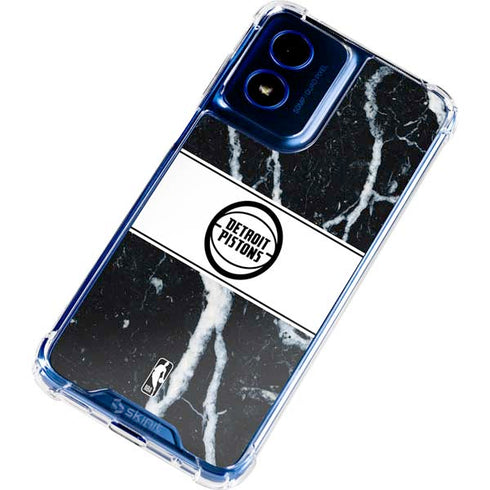 NBA Detroit Pistons Marble Moto G Play 4G (2024) Clear Case