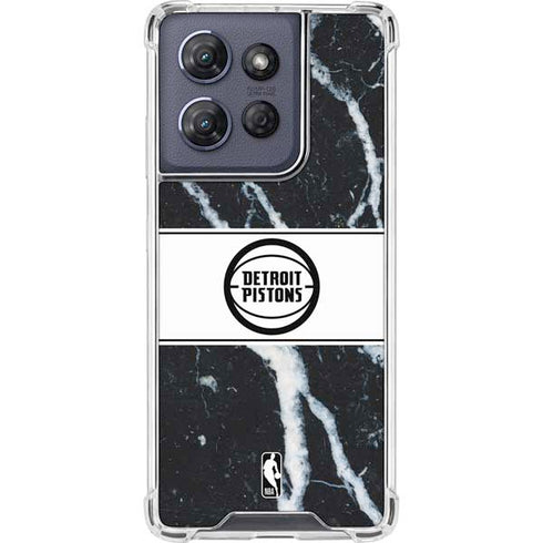 NBA Detroit Pistons Marble Moto G Play 5G (2025) Clear Case