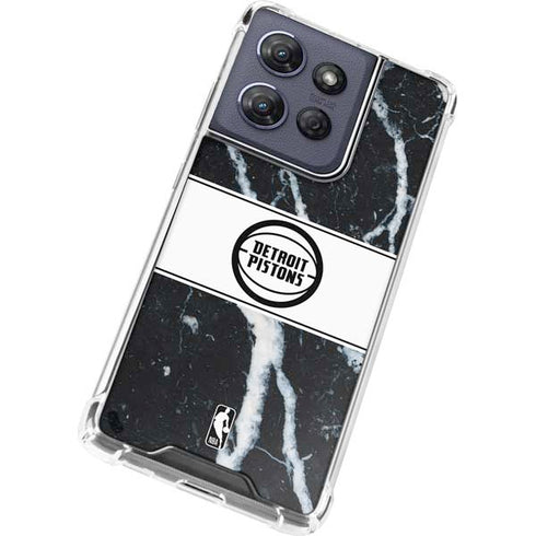 NBA Detroit Pistons Marble Moto G Play 5G (2025) Clear Case