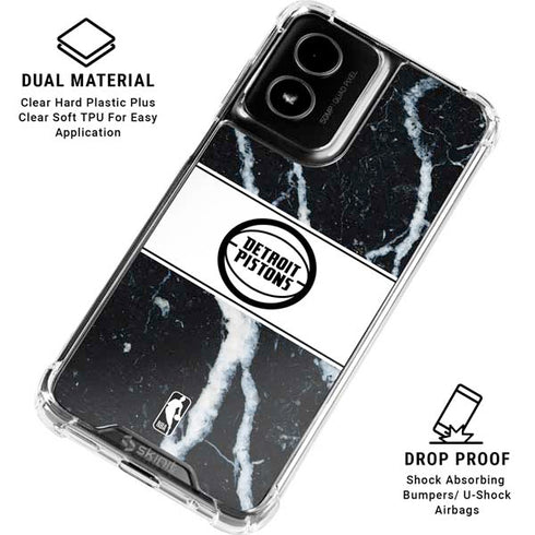 NBA Detroit Pistons Marble Moto G Power 5G (2024) Clear Case