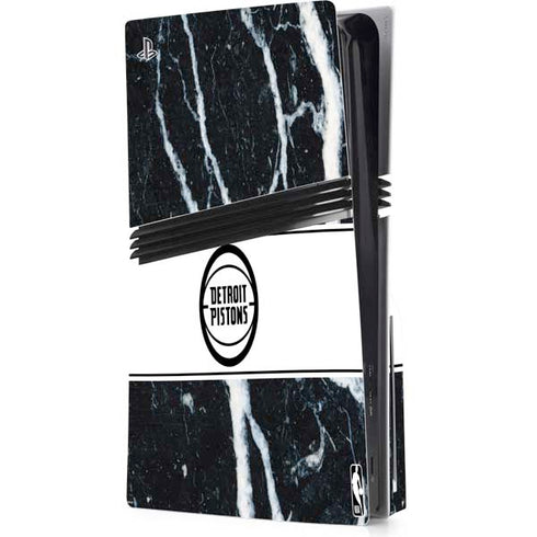 NBA Detroit Pistons Marble PS5 Pro Disk Console Skin