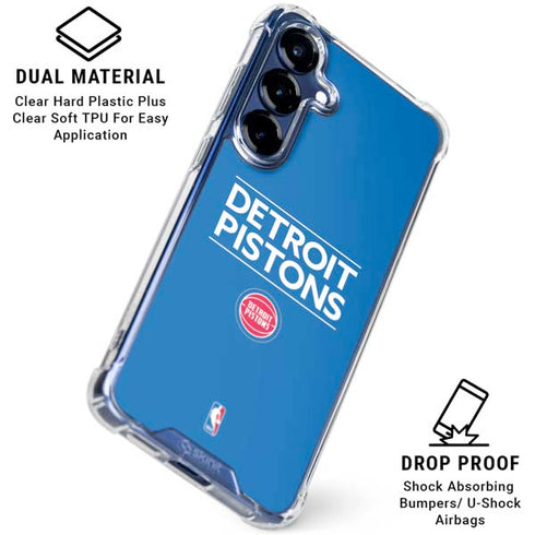 NBA Detroit Pistons Standard - Blue Galaxy S25 Plus Clear Case