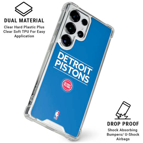 NBA Detroit Pistons Standard - Blue Galaxy S26 Ultra Clear Case