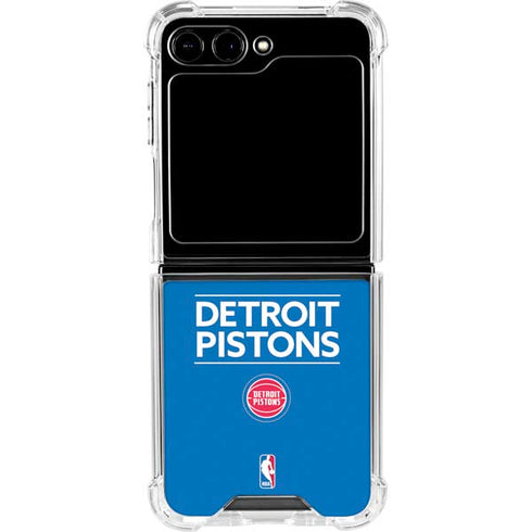 NBA Detroit Pistons Standard - Blue Galaxy Z Flip6 Clear Case