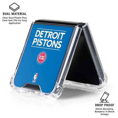 NBA Detroit Pistons Standard - Blue Galaxy Z Flip6 Clear Case