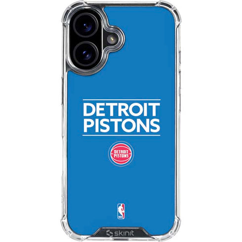 NBA Detroit Pistons Standard - Blue iPhone 16 Clear Case