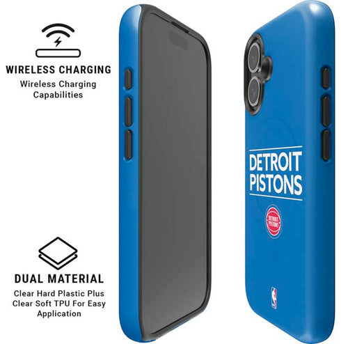 NBA Detroit Pistons Standard - Blue iPhone 16 Magsafe Impact Case