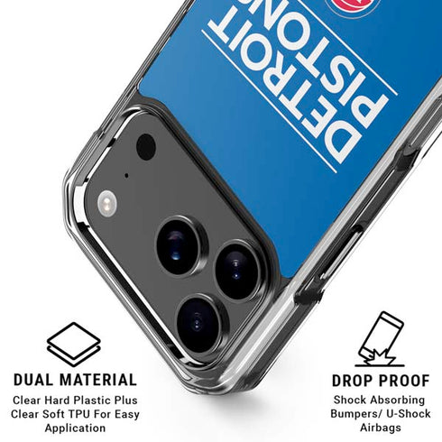 NBA Detroit Pistons Standard - Blue iPhone 18 Pro Clear Case
