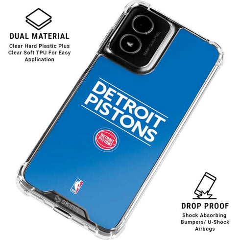 NBA Detroit Pistons Standard - Blue Moto G Power 5G (2024) Clear Case