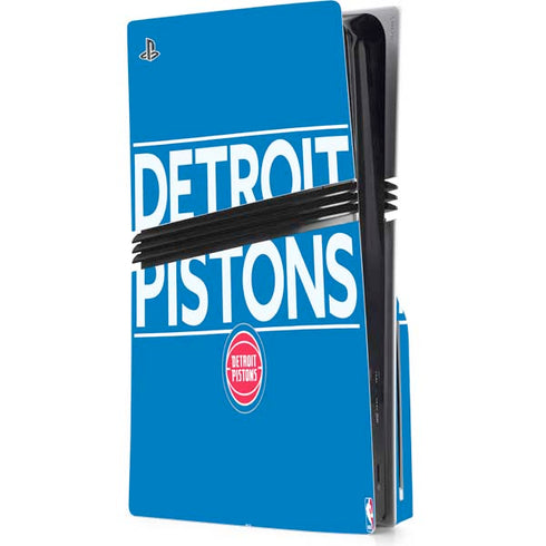 NBA Detroit Pistons Standard - Blue PS5 Pro Disk Console Skin