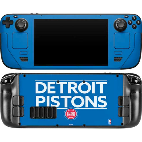 NBA Detroit Pistons Standard - Blue Steam Deck Handheld Gaming Computer OLED Skin