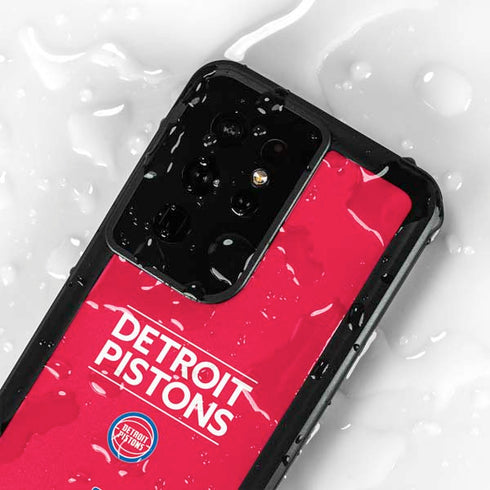 NBA Detroit Pistons Standard - Red Galaxy S24 Ultra Waterproof Case