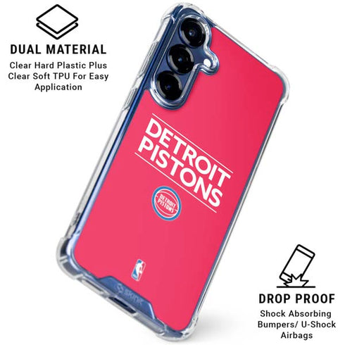 NBA Detroit Pistons Standard - Red Galaxy S25 Clear Case