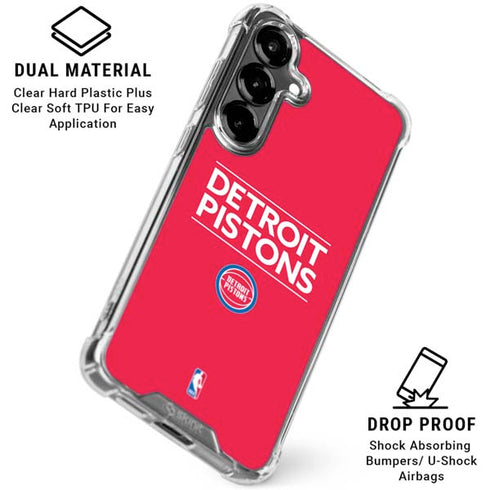 NBA Detroit Pistons Standard - Red Galaxy S26 Plus Clear Case