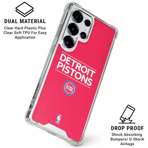 NBA Detroit Pistons Standard - Red Galaxy S26 Ultra Clear Case