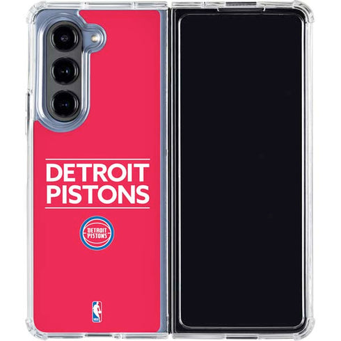 NBA Detroit Pistons Standard - Red Galaxy Z Fold5 5G Clear Case
