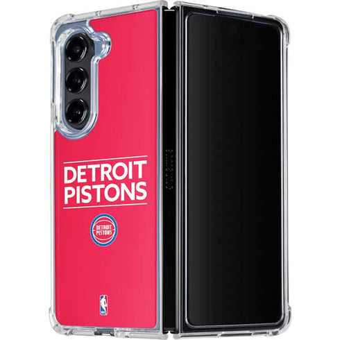 NBA Detroit Pistons Standard - Red Galaxy Z Fold5 5G Clear Case