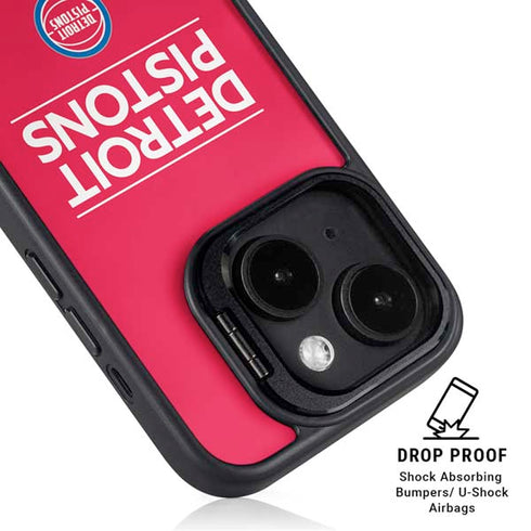 NBA Detroit Pistons Standard - Red iPhone 15 Kickstand Case