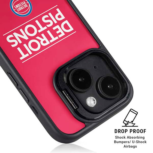NBA Detroit Pistons Standard - Red iPhone 15 Plus Kickstand Case
