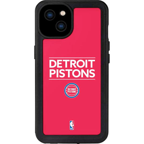 NBA Detroit Pistons Standard - Red iPhone 15 Plus Waterproof Case
