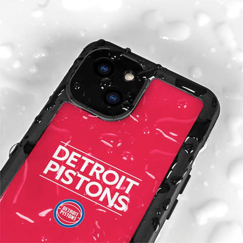 NBA Detroit Pistons Standard - Red iPhone 15 Plus Waterproof Case