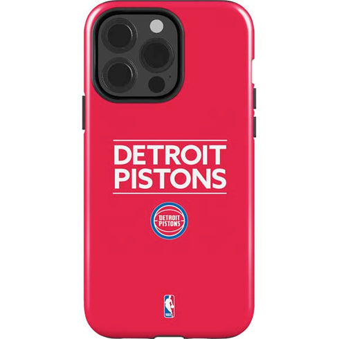 NBA Detroit Pistons Standard - Red iPhone 15 Pro Impact Case