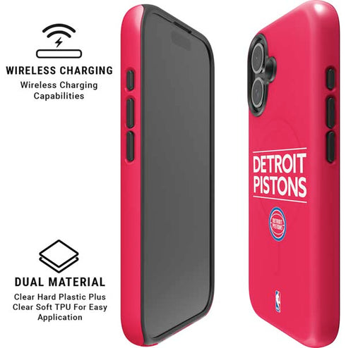 NBA Detroit Pistons Standard - Red iPhone 16 Magsafe Impact Case