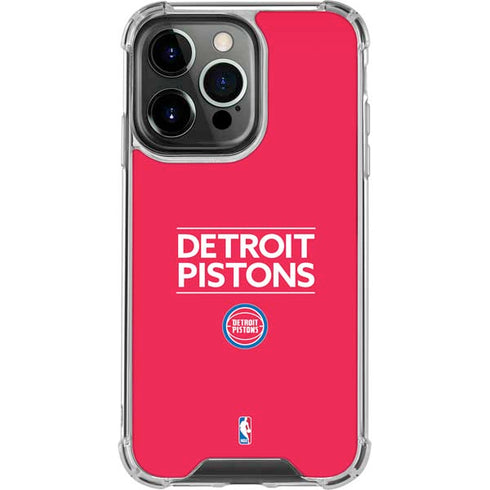 NBA Detroit Pistons Standard - Red iPhone 16 Pro Clear Case