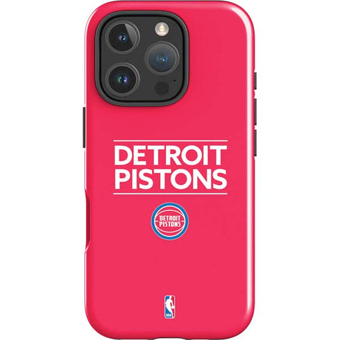 NBA Detroit Pistons Standard - Red iPhone 16 Pro Impact Case