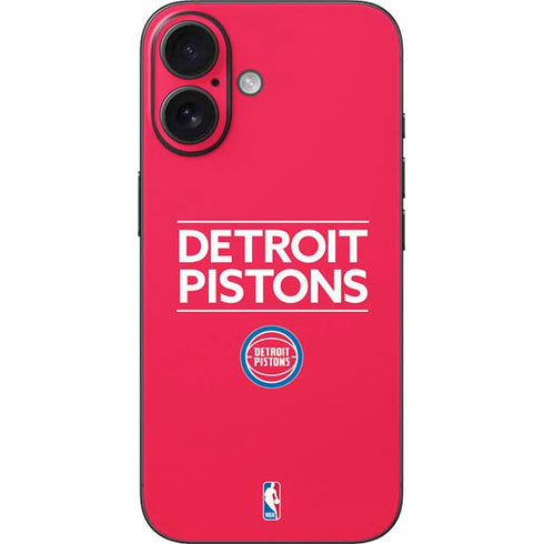NBA Detroit Pistons Standard - Red iPhone 16 Skin