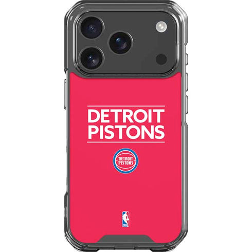NBA Detroit Pistons Standard - Red iPhone 18 Pro Clear Case