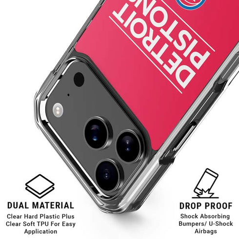 NBA Detroit Pistons Standard - Red iPhone 18 Pro Clear Case