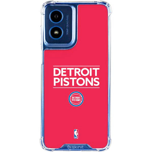 NBA Detroit Pistons Standard - Red Moto G Play 4G (2024) Clear Case
