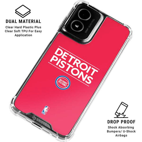 NBA Detroit Pistons Standard - Red Moto G Power 5G (2024) Clear Case