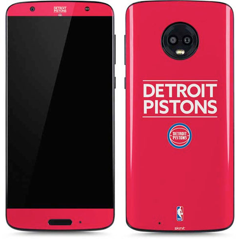 NBA Detroit Pistons Standard - Red Moto G6 Skin