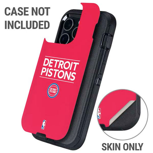 NBA Detroit Pistons Standard - Red Otterbox Defender iPhone Skin