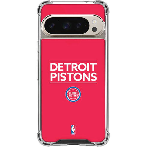 NBA Detroit Pistons Standard - Red Pixel 9/9 Pro Clear Case