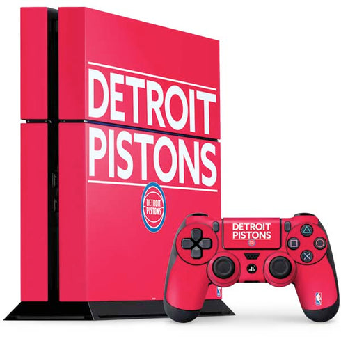 NBA Detroit Pistons Standard - Red PS4 Console and Controller Bundle Skin