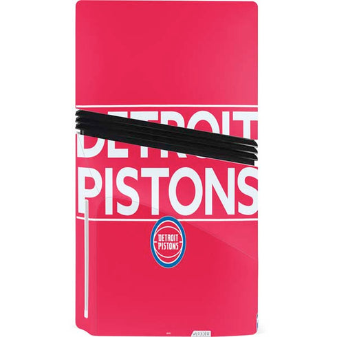 NBA Detroit Pistons Standard - Red PS5 Pro Disk Console Skin